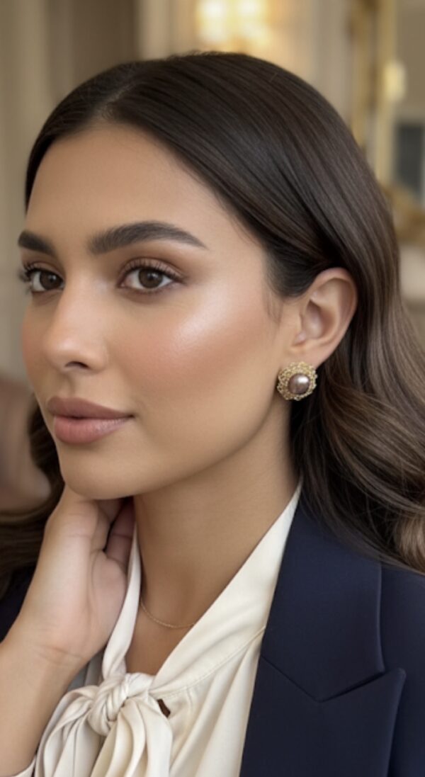 Perla Morada y Filigrana Dorada