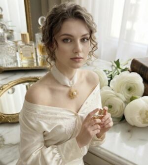 Screenshot Gargantilla de Lujo con Perla y Cinta de Seda, con Flor Tejida a Mano