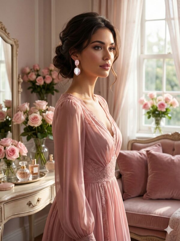 Pendientes "Diosa Barroca" - Cuarzo Rosa y Perlas Keshi Gigantes