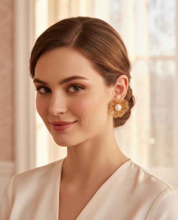 Filigrana Dorada y Perla de Lujo