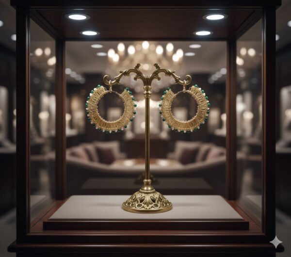 Majestad Dorada con detalles verdes y perlas