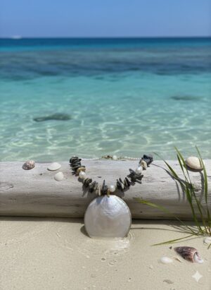 Collar de Madre Perla Nacar Genuina, Perlas y Piedra Natural