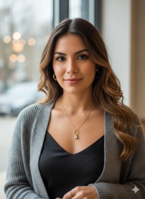 Collar de Cadena Fina Dorada con Dije de Cristal Cuadrado