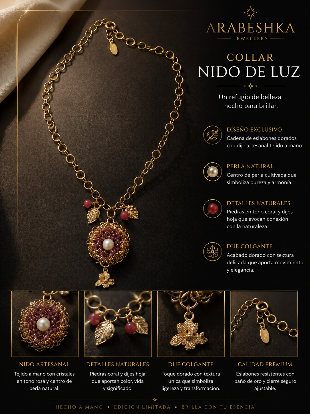 NIDO DE LUZ EN CHAPA DE ORO