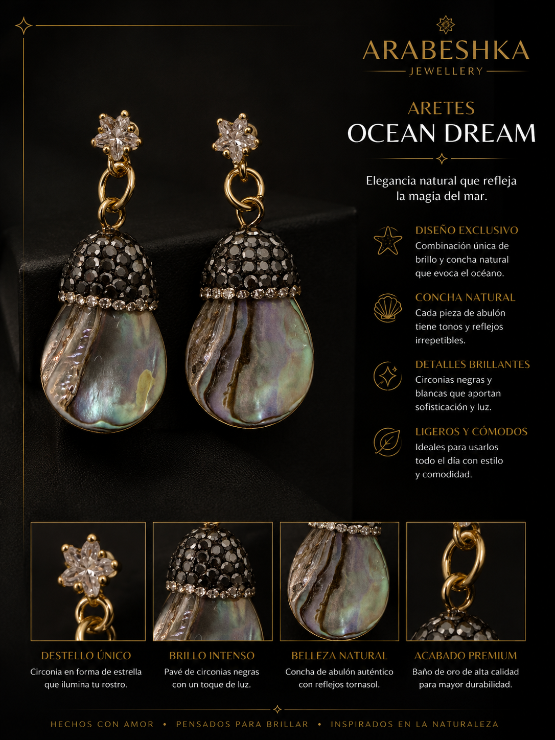 ARETES DE MADRE PERLA
