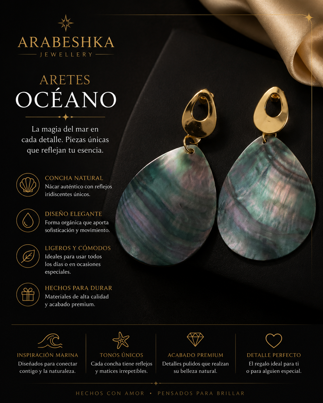 ARETES DE MADRE PERLA