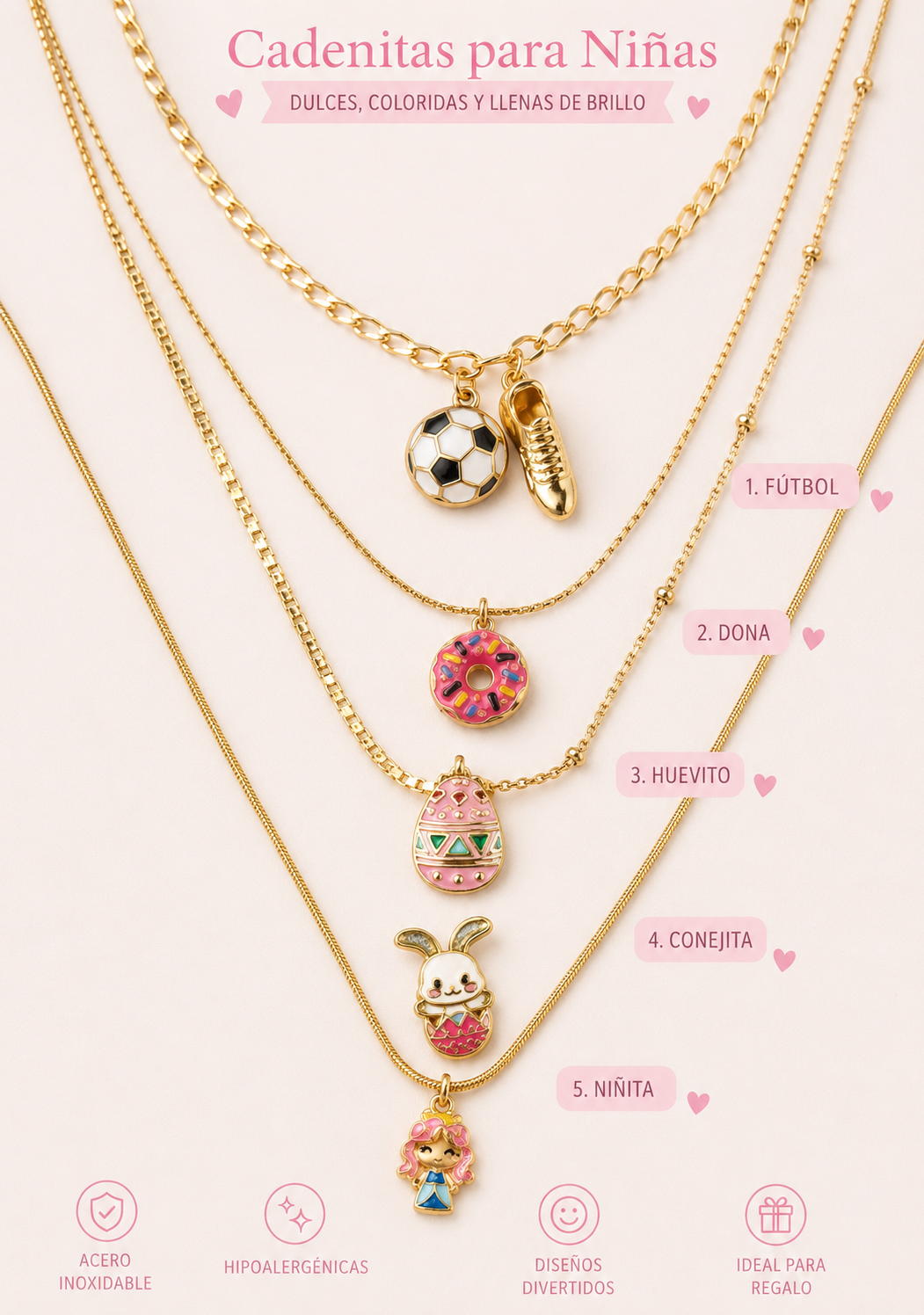 CADENITAS DE CHAPA DE ORO PARA NIÑAS