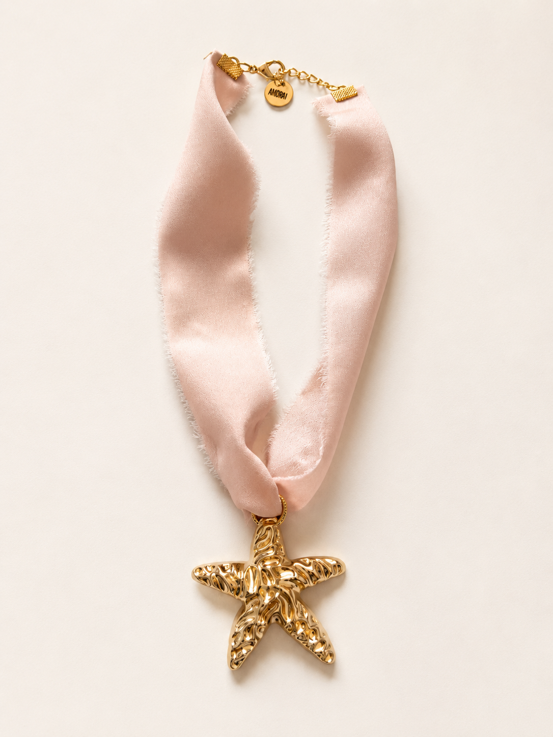 LIENZO DE LISTON DE SEDA ROSA CON ESTRELLA