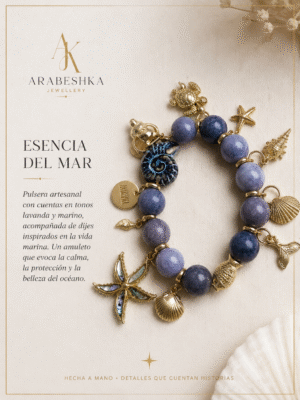PULSERA CON PIEDRAS NATURALES CON ESENCIA DEL MAR